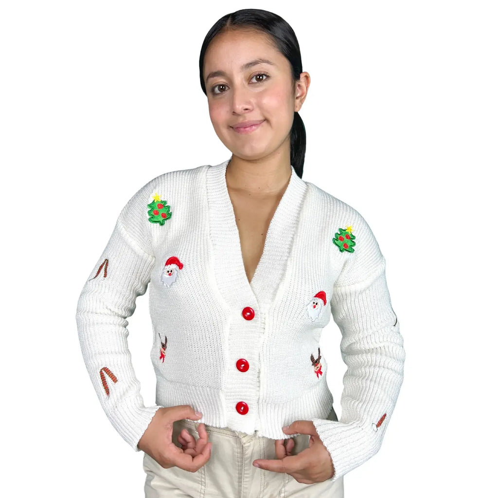 Sweater Navideño para mujer Cardi Claus 🤍🎅