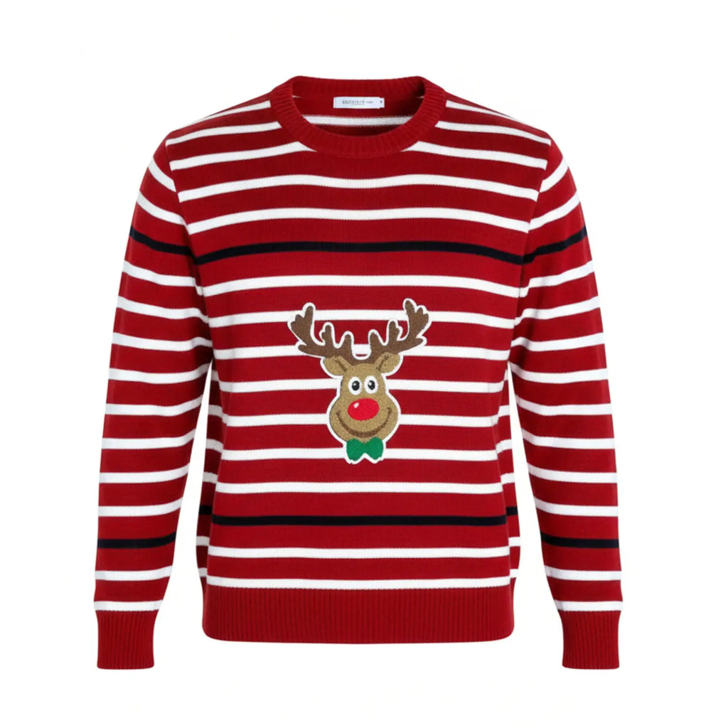 Sweater navideño unisex Reno Rayado 🎄🦌