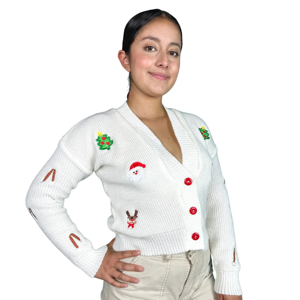 Sweater Navideño para mujer Cardi Claus 🤍🎅