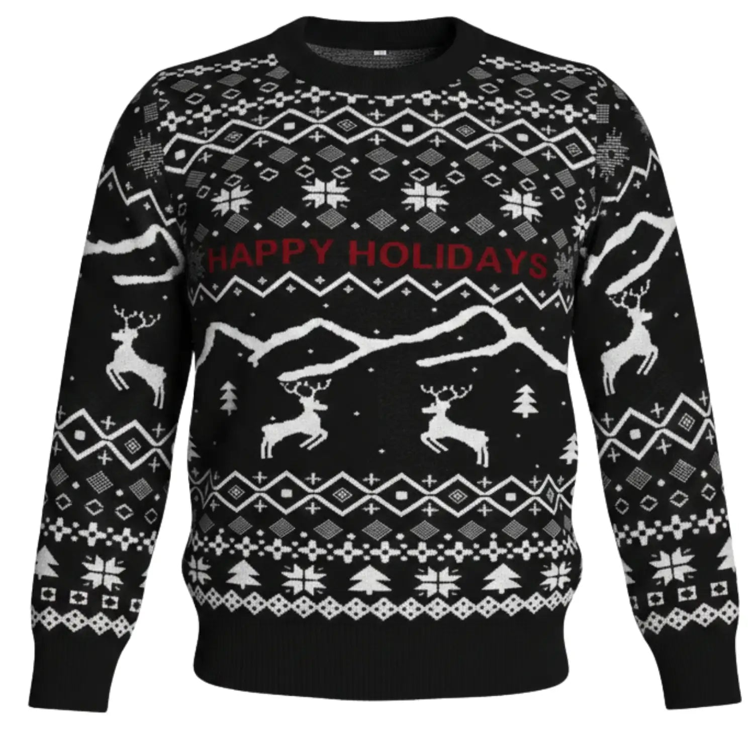 Sweater Navideño “Happy Holidays Black” – Edición Elegante