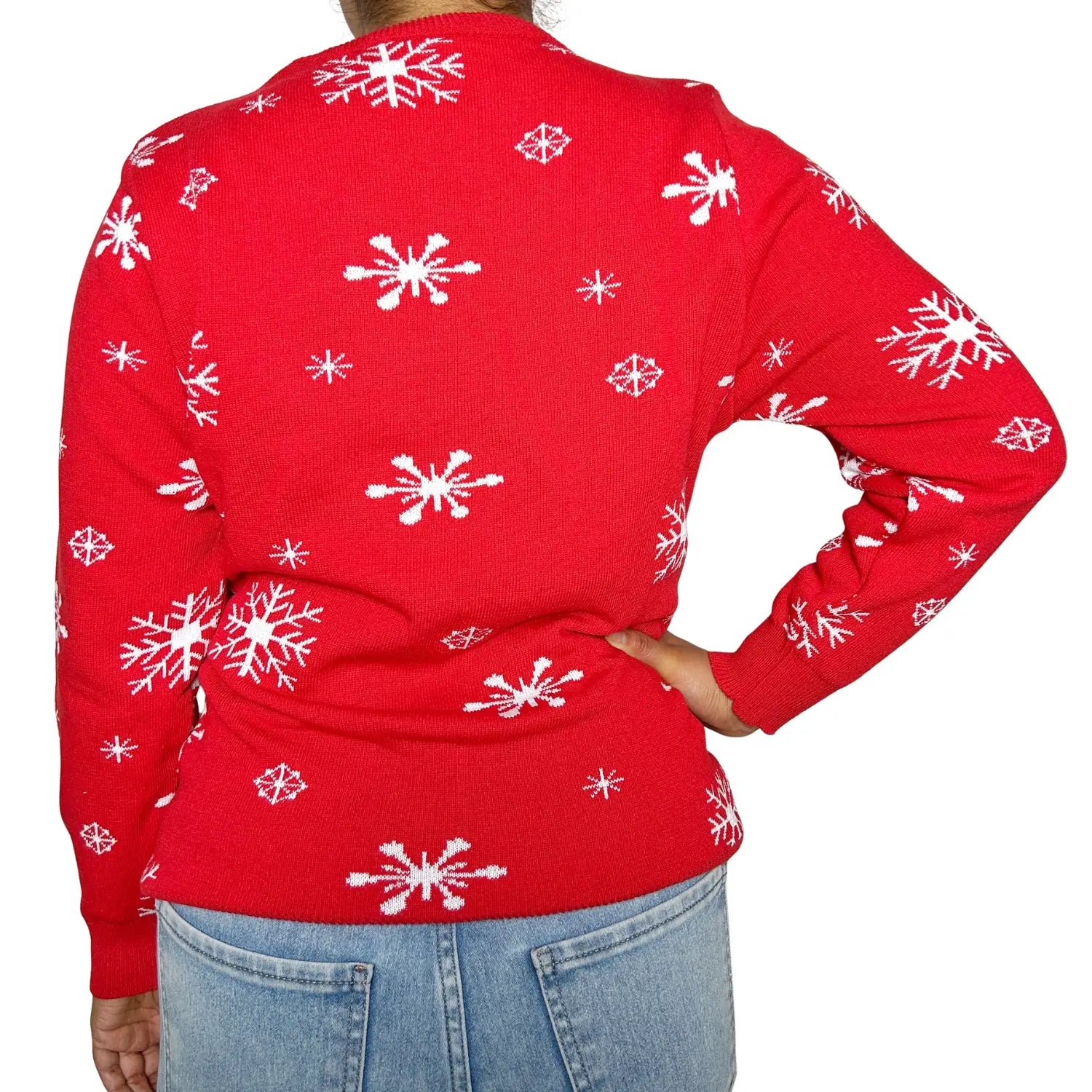 Sweater navideño unisex Edición Roja con Copos de Nieve🎄✨