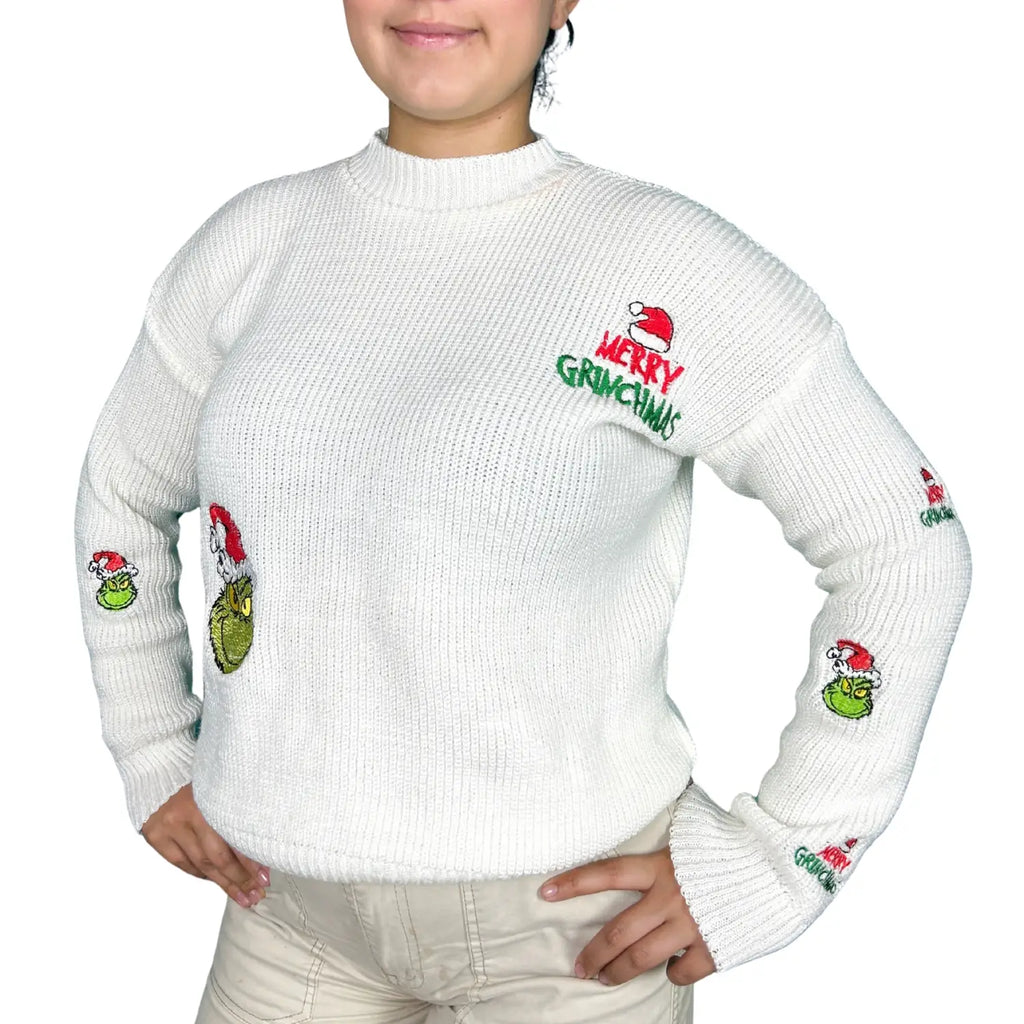 Sweater Navideño para mujer GrinchChic 🤍😈